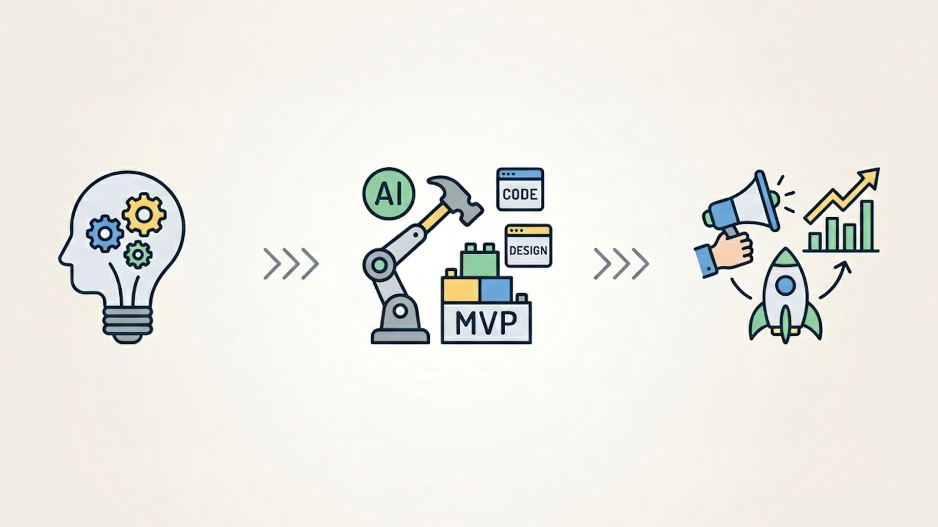 Cartoon founder choosing between different tech stack options for their MVP