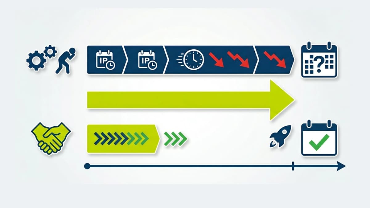 Cartoon man looking to outsource his MVP