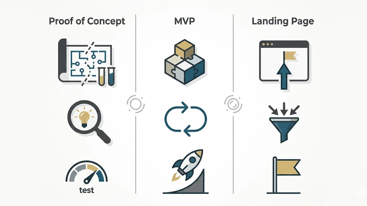 Cartoon rockets representing different options for a business